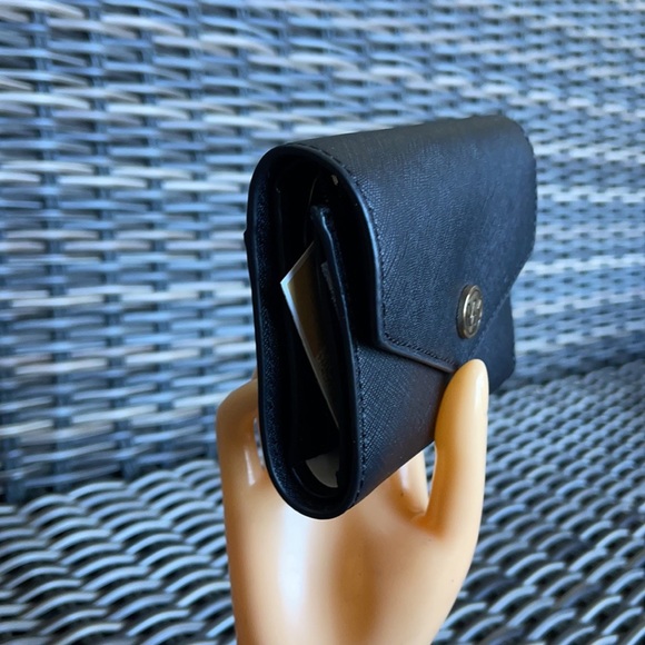 MICHAEL KORS JET SET TRAVEL MEDIUM FLAP BIFOLD WALLET BLACK - Picture 15 of 16